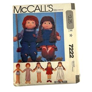 🪡 McCall’s 22 inches Dolls and Clothes Sewing Pattern 7222